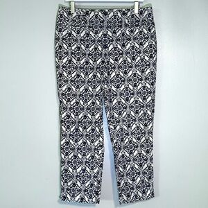 Ann Taylor LOFT Women’s 8 Julie The Rivera Pant Ankle White Geometric